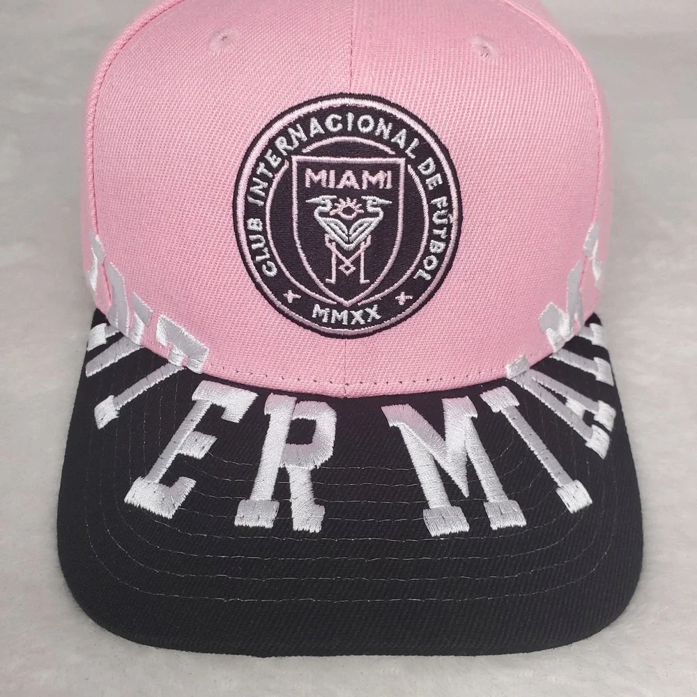 Inter Miami CF Mitchell & Ness‎ MLS Pro Fit Snapback Hat Cap Pink Black NWT